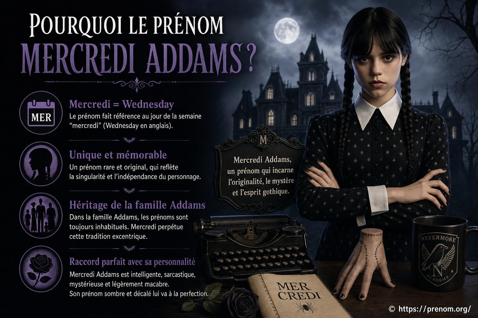 Pourquoi le prénom Mercredi Addams suscite-t-il autant de curiosité ?