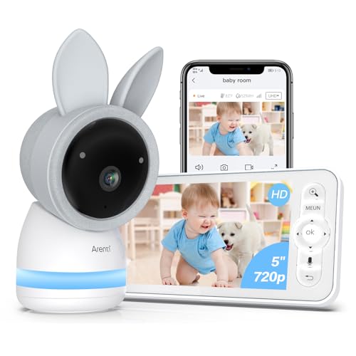 ARENTI 2K Babyphone Caméra 3MP, 5 Moniteur Vidéo pour bébé P
