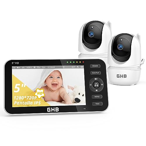 GHB Babyphone Camera Video 5 Camera Bebe 720P HD 4000mAh 350