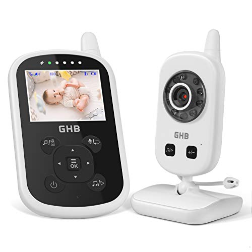 GHB Babyphone Caméra Bébé Moniteur 2,4 Inches LCD Babyphone 