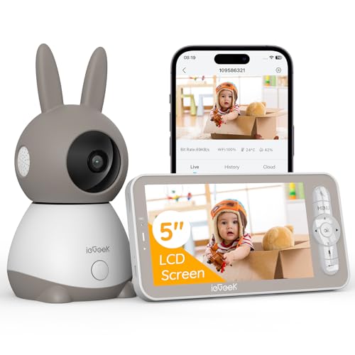 ieGeek Top 2K/5 Qualité Babyphone Caméra Bebe,PTZ 360° Baby 